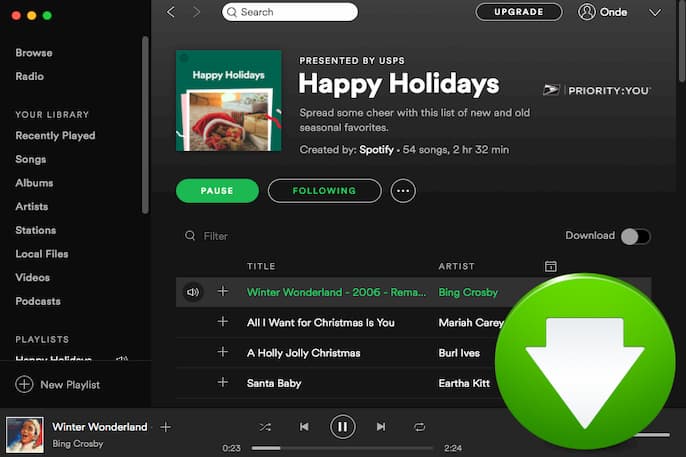 Can you download music from spotify to a cd changer